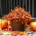thumbnail image 4 of Outdoor Artificial Fall Flowers Plants Fall Decorations UV Resistant Plastic Flowers Outside Fake Boxwood Plants for Home Kitchen Garden Autumn Thanksgiving Fall Decor(Brown), 4 of 5