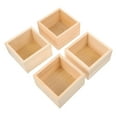 thumbnail image 1 of OULII 4Pcs Wooden Boxes Square Wood Crate Box Storage for Camping, 1 of 6