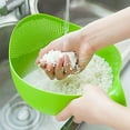 thumbnail image 5 of Rice Wash Sieve Plastic Kitchen Vegetable Drain Basket Rice Cleaning Strainers With Handle Colanders Food Strainers, 5 of 5