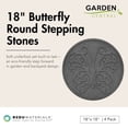 thumbnail image 2 of TierraVerde 4 Pack 18" x 18" Butterfly Round Decorative Outdoor Stepping Stones, Grey, 2 of 9