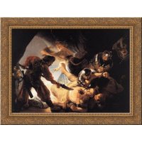 The Blinding of Samson 24x20 Gold Ornate Wood Framed Canvas Art by Rembrandt