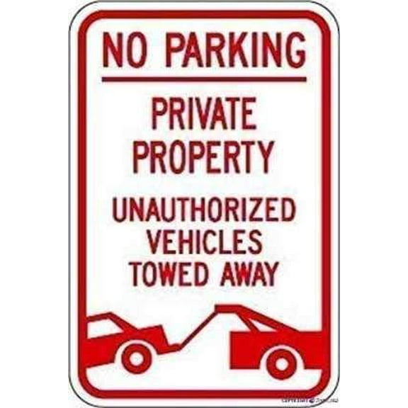 Indication Warning No Parking Private Property Unauthoried Vehicles Will Be Towed, Wall Safety Wall Art Outdoor Indoor 12x8 Inches Metal Tin Signs