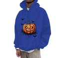 thumbnail image 2 of Halloween Pumpkin Hoodies for Men 2025 Spooky Pumpkin Graphic Hooded Sweatshirt Halloween Pullover Tops, 2 of 5