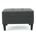 thumbnail image 6 of Noble House Sofija Fabric Tufted Ottoman, Dark Grey, 6 of 12