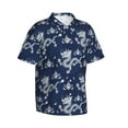 thumbnail image 2 of Uemuo Dragon Printed Regular Fit Short Sleeve Casual Hawaiian Shirt for Men,Aloha shirt,Tropical shirt,Floral print shirt,Vacation Beach shirt-, 2 of 9