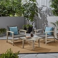 thumbnail image 2 of Noble House Hampton 3 Piece Outdoor Wood and Wicker Conversation Set in Black, 2 of 19