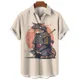 thumbnail image 4 of Camisas hawaianas unisex para hombre, camisetas con estampados 3D de gato samurái japonés vintage, camisetas de manga corta Harajuku para niños, 4 of 5