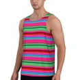 thumbnail image 2 of Daiia Colorful Mexican Stripes Printed Men's Quick Dry Fit Muscle Tank Top Slim-Fit Tank Workout Tank Top Lightweight Sports Tank Top-Large, 2 of 7