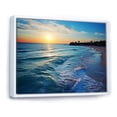 thumbnail image 2 of Designart "Sunset Horizon Tranquil Shores Beach V" Coastal Framed Wall Art - Coastal Yellow Coastal Beach Hallway Framed Wall Art Decor, 2 of 6