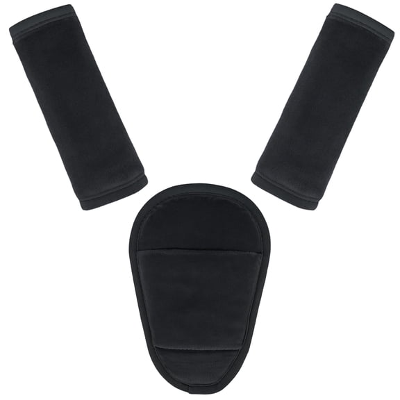Kids Seat Straps Cover Pad, Child Shoulder & Belly Comfort Cushion Set, Universal Seat Strap Cover for Booster, Strollers, High Chairs, Black