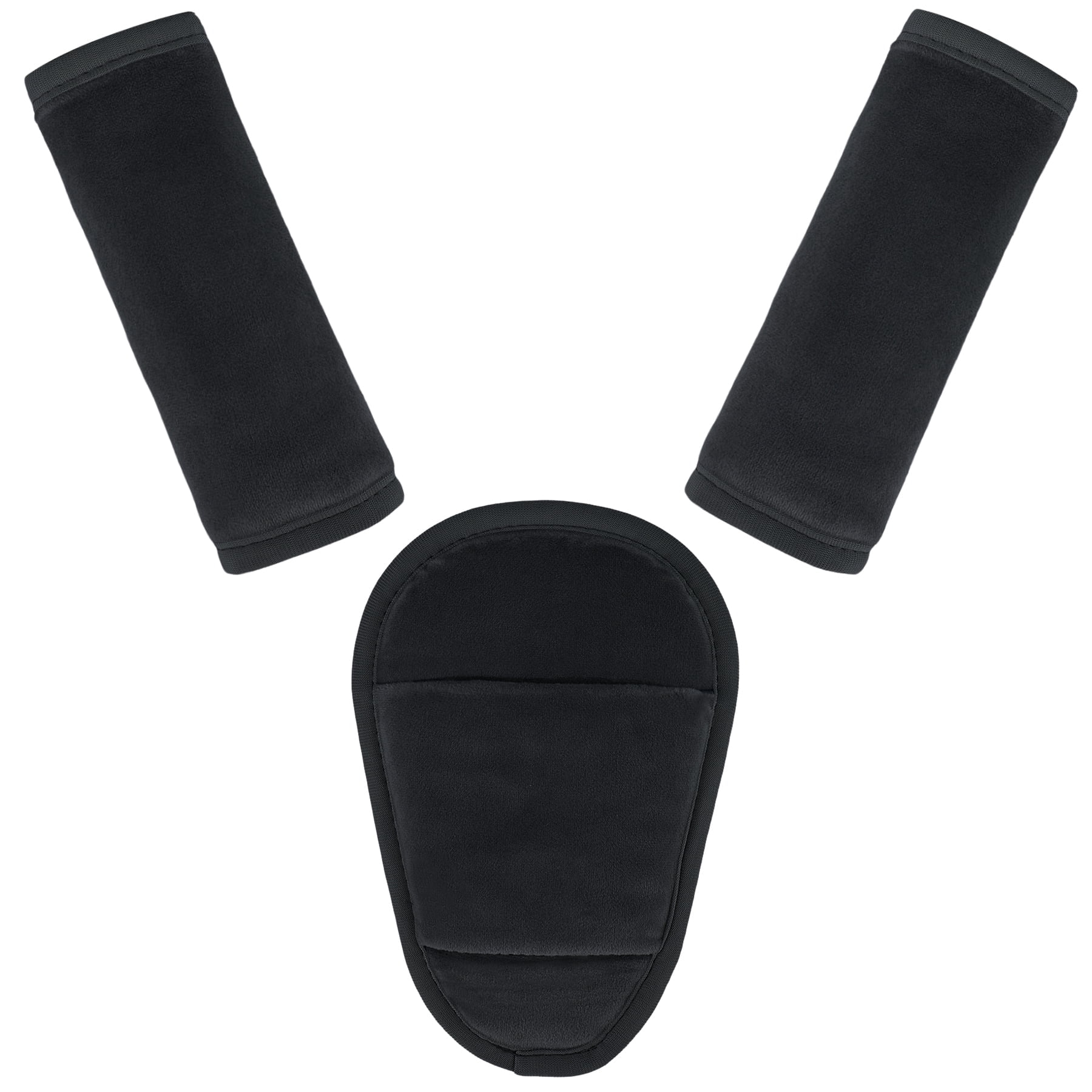 Kids Seat Straps Cover Pad, Child Shoulder & Belly Comfort Cushion Set, Universal Seat Strap Cover for Booster, Strollers, High Chairs, Black