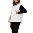 thumbnail image 4 of Chaleco acolchado sin mangas de invierno ligero para mujer Inspire Chic, con cuello alto, abrigo acolchado cálido, color blanco, 4 of 6