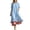 Blue, variant on LEKWK Maxi Dresses for Women Color Block Short Sleeve Tiered Flowy Dress Ruffle Striped Hem A Line Sundress Summer Fashion Beach Vacation Outfits