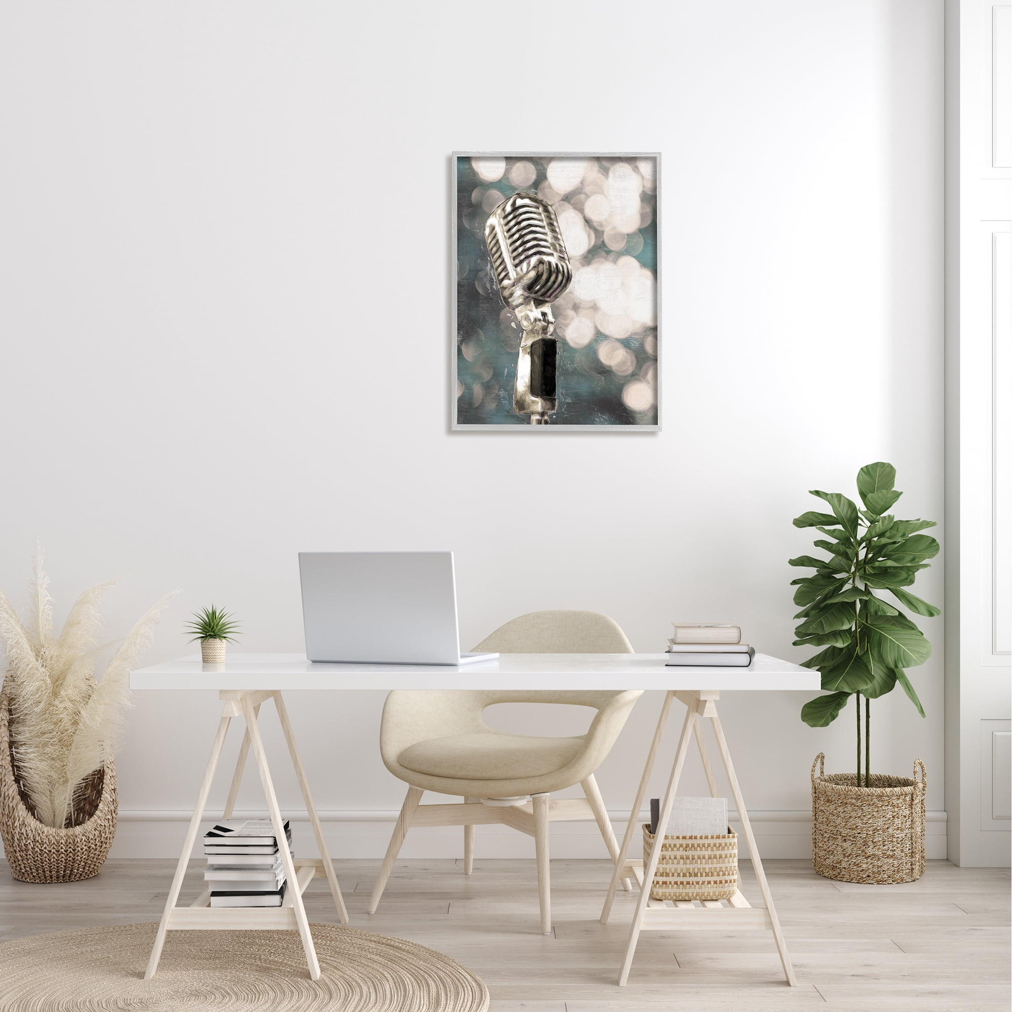 Stupell Industries Singing Microphone Musical Karaoke Mic Bokeh Photography,24 x 30, Design by Cloverfield & Co.