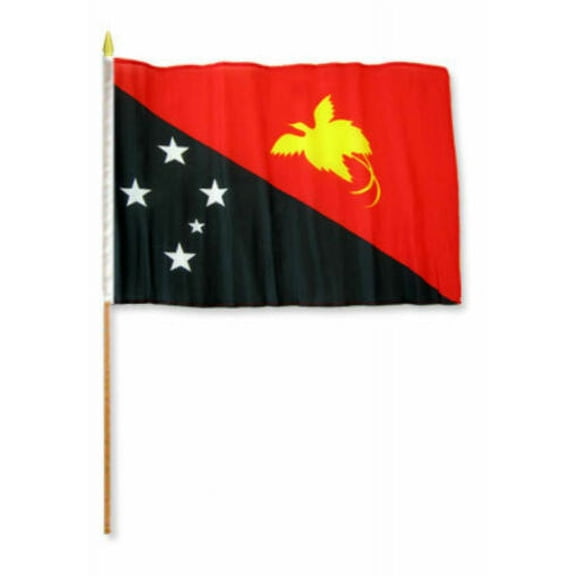 12x18 12"x18" Papua New Guinea Stick Flag wood staff