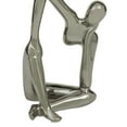 thumbnail image 4 of 4"W, 8"H Silver Porcelain Sitting Thinker People Sculpture, by CosmoLiving by Cosmopolitan (3 Count), 4 of 7