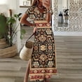 thumbnail image 2 of Vestidos para mujer, moda, cuello en V, vestido largo diario, manga corta, falda de mujer, estilo bohemio, vestidos con abertura, ropa de verano para mujer, 2 of 2