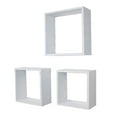 thumbnail image 1 of Jessar - Ensemble de 3 Tablettes Flottantes Carrées, de la Collection Fairview, Blanc, 1 of 3