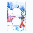 thumbnail image 2 of Metal Light Switch Plate Cover Snowman Reindeer Christmas Cabin SNO002, 2 of 14