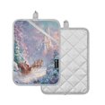 thumbnail image 2 of 2 Pack Pot Holders for Kitchen Heat Resistant Hot Pads Sets for Cooking Baking Santa Claus in Sleigh, 2 of 7