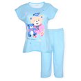thumbnail image 3 of JEFFRICO Pajamas For Women Capri Set Sleepwear Soft Pajamas Short Sleeve Pajama Sleepshirt With Capri Pants, 3 of 7