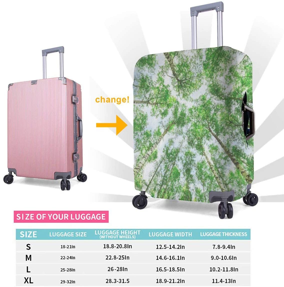 Birch Tree Forest Sky Travel Luggage 