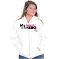thumbnail image 3 of My Mom My Hero Breast Cancer Ribbon Zip Up Hoodie Men's Women's Brisco Brands S, 3 of 6