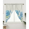 thumbnail image 3 of Swag Curtains, Summer Hydrangea Floral Butterfly Rod Pocket Kitchen Curtains Valances Tier Curtains Swag Valance Curtains for Bedroom Living Room 28" x 36", 2 Panels, 3 of 6