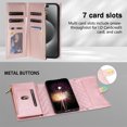 thumbnail image 2 of Phone Case for Samsung Galaxy Note 20 Ultra, Wallet Case Women 【RFID Blocking】 Crossbody Strap PU Leather Zipper with Wrist Lanyard Magnetic Flip Cover Credit Card Holder, Rosegold, 2 of 9