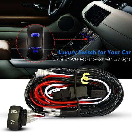 12V Off Road ATV Jeep LED Light Bar Relay Wiring Harness Kit HITC