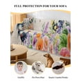 thumbnail image 4 of Pink Orange Flowers Couch Cover, Spring Floral Rooster Farmhouse Sofa Cover Blanket for Loveseat Couches, Sectional Sofa Slipcover Furniture Protector for Living Room Bedroom 71''x118'', 4 of 9