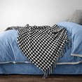 thumbnail image 3 of Fennco Styles Houndstooth Fringe Soft Throw Blanket - 50"x60", 3 of 4