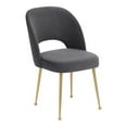 thumbnail image 2 of Home Square Swell 19.3" Velvet Dining Chair in Dark Gray & Gold - Set of 2, 2 of 7