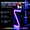thumbnail image 5 of Bellemave Queen Size Metal Loft Bed with L-Shaped Desk, LED Z-Lights, Gaming Loft with USB Charging Station, Pull-Out Computer Tray, Full Loft Bed with Storage Stairs, No Box Spring Needed, Black, 5 of 13