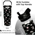 thumbnail image 3 of 30 oz Flip Straw Tumbler with Top Handle Resuable Vacuum Insulated Flip Top Water bottle for Home Office Car Dishwasher Safe, 3 of 6