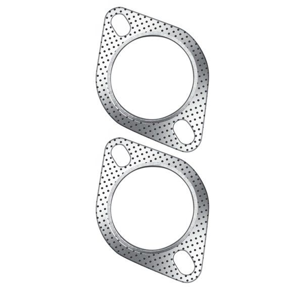 2 Pcs 2.5 Joint d'Échappement, Plaque de sprint en graphite Rhombique à Deux Trous pour Silencieux de Tuyau d'Échappement Automobile Joint d'Étanchéité Haute Température