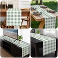 thumbnail image 6 of Sage Green Checkered Table Runner 120 Inches Long, Green White Buffalo Plaid Kitchen Coffee Dining Table Decoration for Home Party Birthday Wedding Home Decor 13x120 Inches, 6 of 8