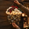 thumbnail image 5 of Christmas Holiday Cloud Wind Chime Wall Ornament, 3D Illuminated Cloud Wall Sign, Hanging Snowflake & Pinecone Accent Wall Decor for Indoor Holiday Display, 5 of 8
