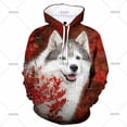 thumbnail image 3 of Sudadera con capucha de husky siberiano, linda sudadera con capucha con estampado 3D de perro, ropa de calle para hombres y mujeres, sudaderas de manga larga de otoño, abrigo para niños, 3 of 5