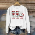 thumbnail image 2 of WEAIXIMIUNG Sweatshirts Courts pour Femmes Plus Femmes Décontracté Col Rond Noël Verre Neige Chapeau de Noël Imprimé Hoodie, 2 of 3