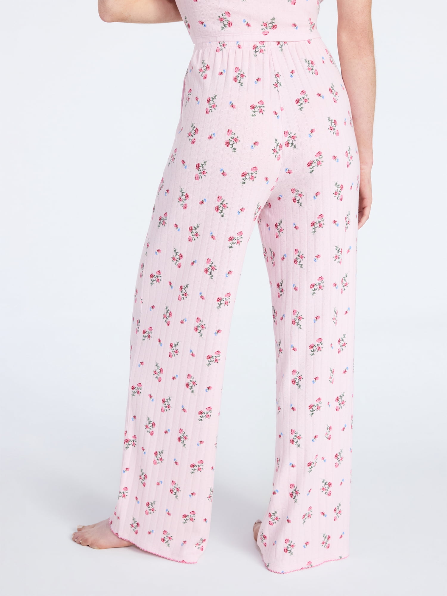 Joyspun Women’s Pointelle Knit Sleepwear Pants, 30'' Inseam, Sizes XS-3X