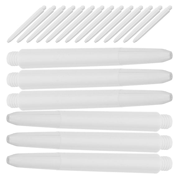 Luxshiny 50Pcs Threaded Nylon Dart Shafts White Color Replacement Shafts for Outdoor and Steel Tip Darts