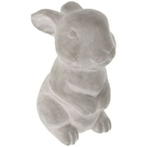 Outdoor Sculpture Decor Light Grey Cement Bunny Ornament Garden Statue 1 Piece Weather Resistant