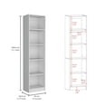 thumbnail image 5 of Miekor Furniture Dupree 4 Piece Home Bookcase Set, 91" Wide With 17 Shelves And A Double-Door Cabinet, Living Room Set White 00316, 5 of 10