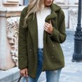 thumbnail image 2 of JULMCOMO Sherpa Fleece Jackets for Women Plus Size Lapel Collar Button Soft Fuzzy Teddy Coats Casual Warm Winter Outerwear with Pockets Green 2XL, 2 of 7