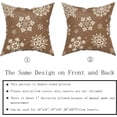 thumbnail image 5 of Brwon Snowflakes Christmas Pillow Covers 20x20 Set of 2 Xmas Snow Holiday Decoration Print Decorative Outdoor Pillowcases Seasonal Winter Gift Farmhouse Throw Cushion Case Decor for Couch Sofa Bed, 5 of 6