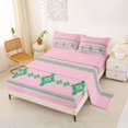 thumbnail image 2 of Castle Fairy Boho Vintage Aztec Queen Sheets 4 Pieces,Abstract Tribal Geometric Queen Sheet Sets,Mint Green Pink,1 Flat Sheet, 1 Fitted Sheet and 2 Pillowcases, 2 of 7