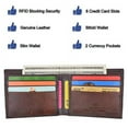 thumbnail image 4 of Slim Men's Wallet Thin Bifold Leather RFID Blocking Minimalist Front Pocket Mens Brown Wallet Cazoro, 4 of 9