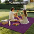 thumbnail image 4 of Purple Burlap Texture Outdoor Rug 3x5 Ft - Reversible Patio Rug Outdoor Camping Rugs, Farmhouse Vintage Purple Washable Indoor Outdoor Area Rugs, Non-Slip Outdoor Carpet Runner for Deck/Porch, 4 of 8