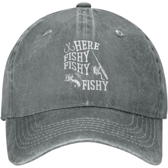 Funny Fishing Hat Here Fishy Fishy Fishy Cap Women Baseball Cap Cute Cap